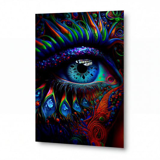 Obraz Pohled plný psychedelických vírů — kovový obraz na hliníkovém panelu s vysokým leskem