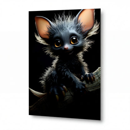 Obraz Rozcuchaný mláďátko lemura na větvi — obraz na kovovém panelu