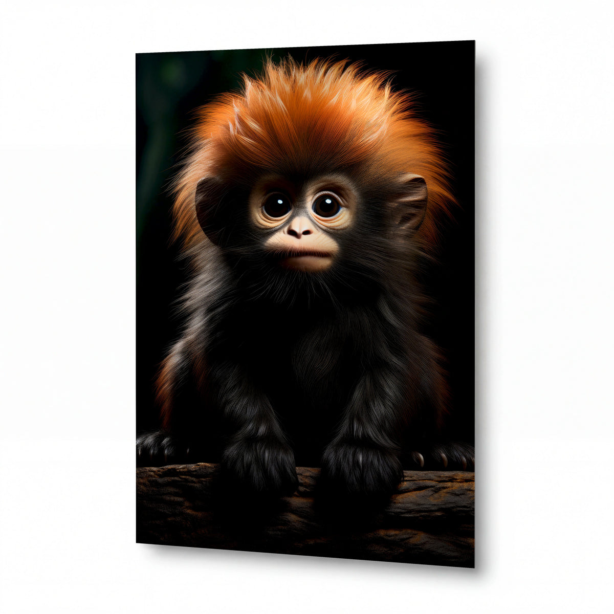 Obraz Mládě orangutana se zrzavou hřívou — prémiový kovový obraz