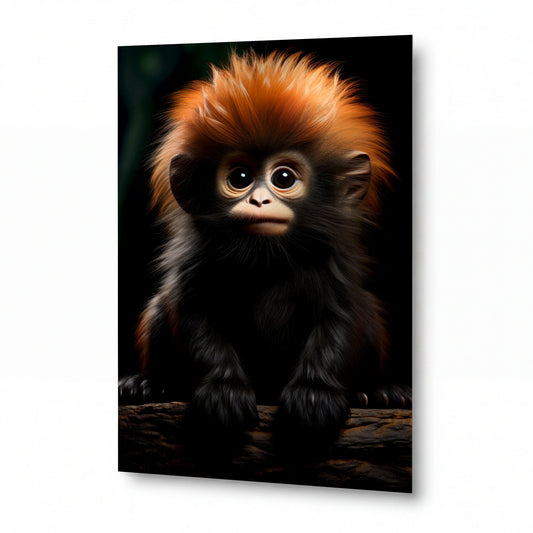 Obraz Mládě orangutana se zrzavou hřívou — prémiový kovový obraz