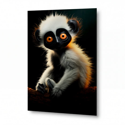 Obraz Malý lemur s jantarovými očima — hliníkový obraz s vysokým leskem