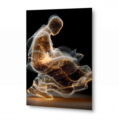 Obraz Tanečnice ze světelných vln — obraz na kovovém panelu