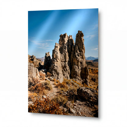 Obraz Kamenné stráže v poušti — prémiový lesklý obraz na hliníku