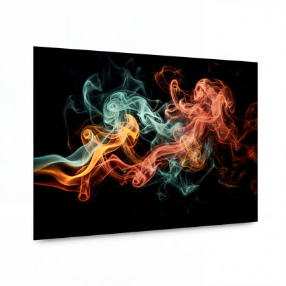 Obraz Tančící dým v barvách ohně a ledu — lesklý panel z hliníku