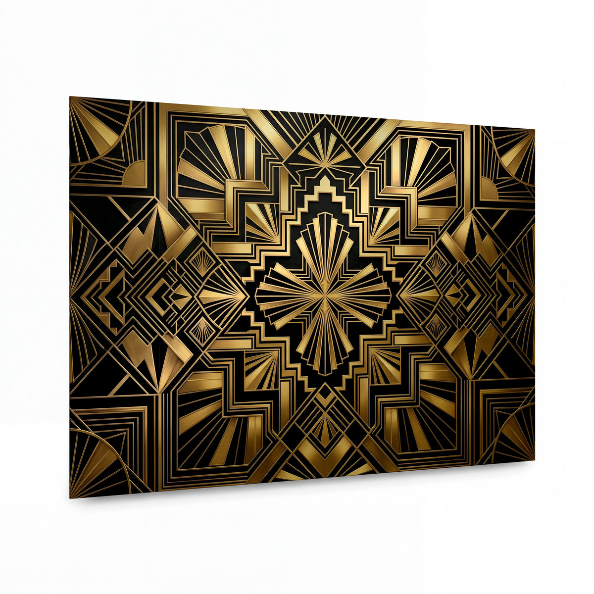 Obraz Zlatý Art Deco vějiř paprsků — lesklý panel z hliníku
