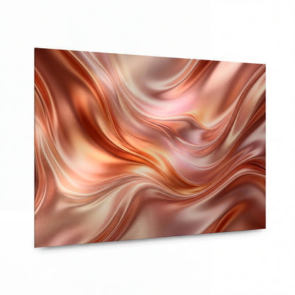 Obraz Měděné vlny v proudění světla — prémiový lesklý obraz na hliníku