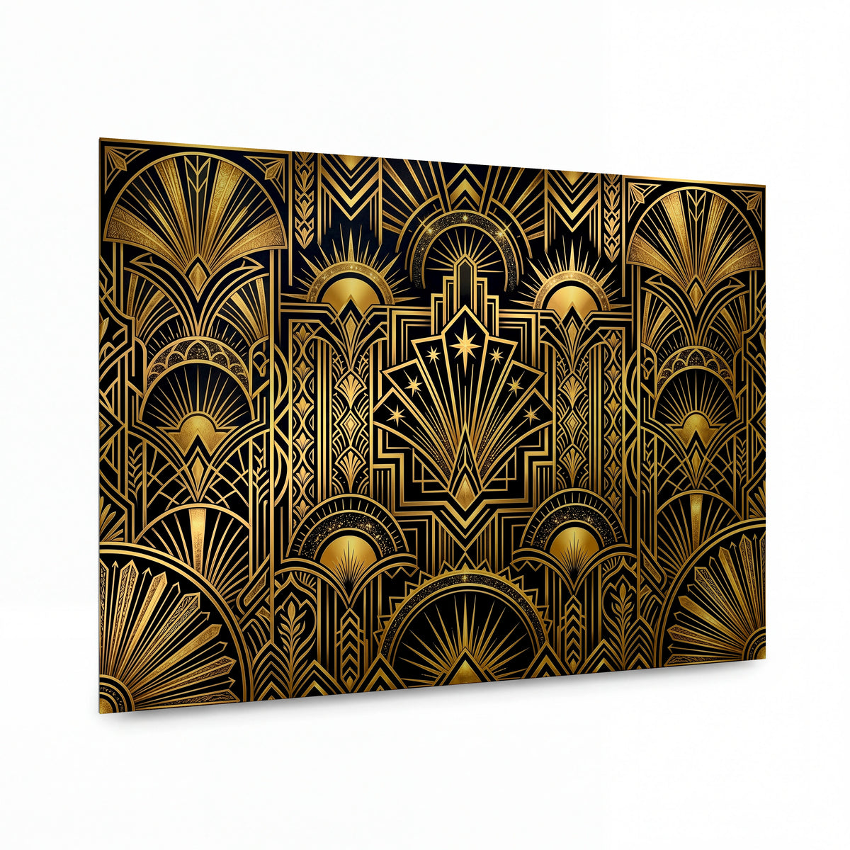 Obraz Zlaté paprsky art deco symmetrie — kovový panel s vysokým leskem