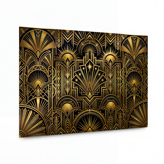 Obraz Zlaté paprsky art deco symmetrie — kovový panel s vysokým leskem