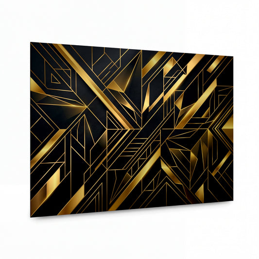 Obraz Zlaté střepy art deco snů — hliníkový panel s vysokým leskem