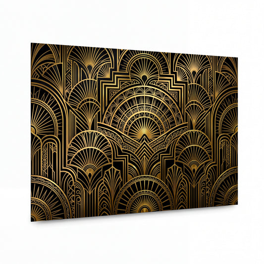 Obraz Zlatá art deco katedrála paprsků — lesklý obraz na hliníku