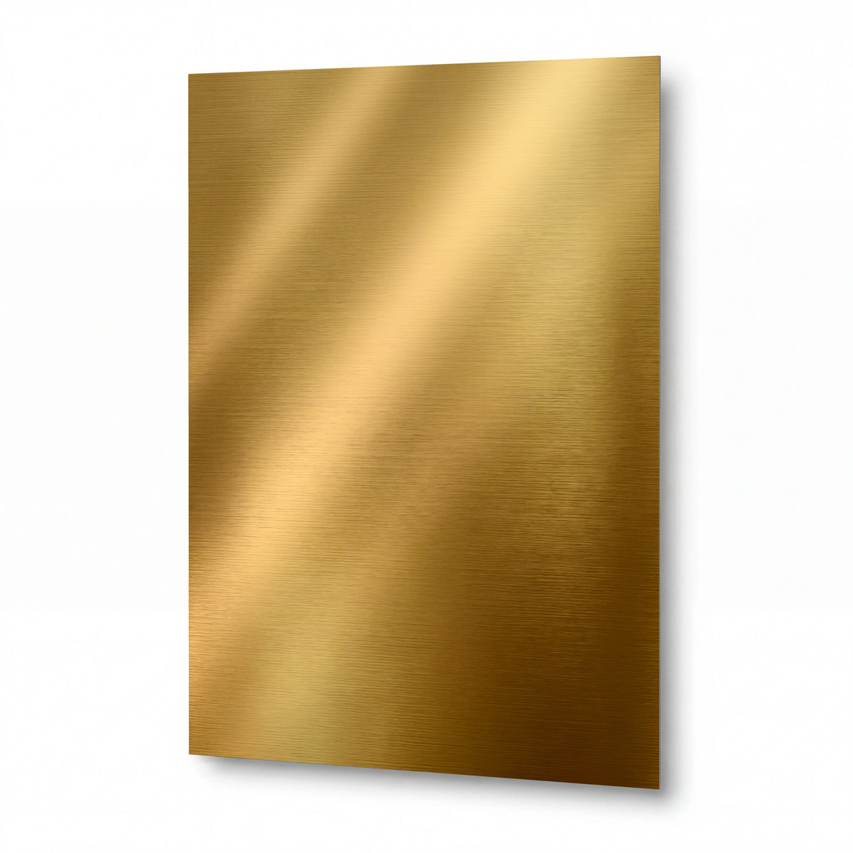Obraz Kartáčované zlato s teplým svitem — kovový obraz s vysokým leskem