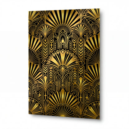 Obraz Zlatá art deco brána paláce dvacátých let — lesklý panel z hliníku