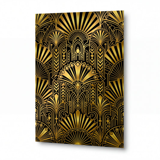 Obraz Zlatá art deco brána paláce dvacátých let — lesklý panel z hliníku