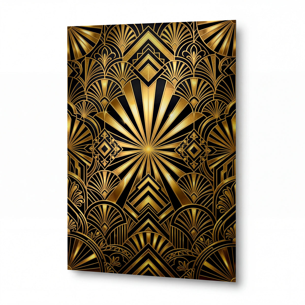 Obraz Zlaté paprsky Art Deco — luxusní obraz na hliníkovém panelu