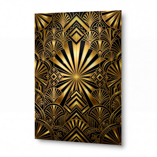 Obraz Zlaté paprsky Art Deco — luxusní obraz na hliníkovém panelu