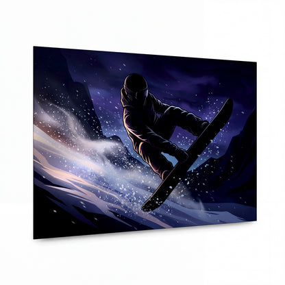 Obraz Snowboardista v překonání gravitace — lesklý obraz na hliníku