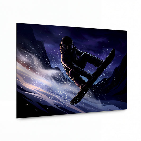 Obraz Snowboardista v překonání gravitace — lesklý obraz na hliníku