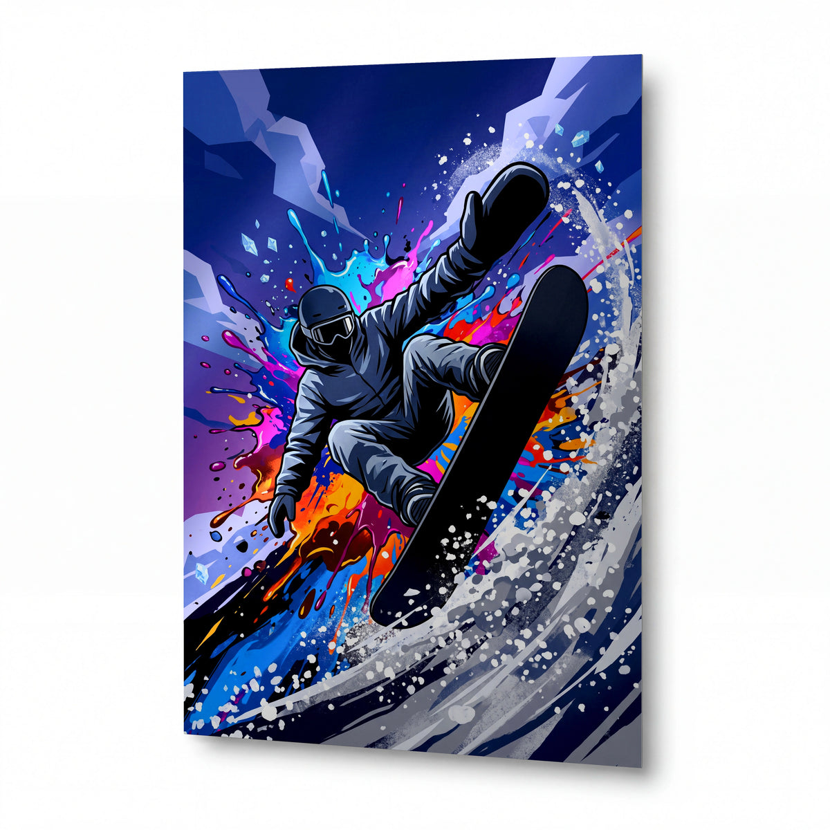 Obraz Snowboardista v lavině barev — obraz na kovovém panelu