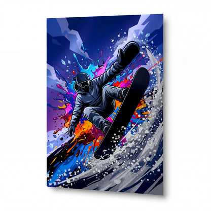 Obraz Snowboardista v lavině barev — obraz na kovovém panelu