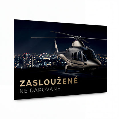 Obraz Zasloužený luxus nad nocí — kovový obraz na hliníkovém panelu s vysokým leskem