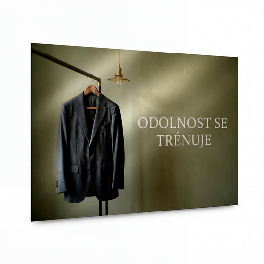 Obraz Odolnost se trénuje — kovový obraz na hliníkovém panelu s vysokým leskem