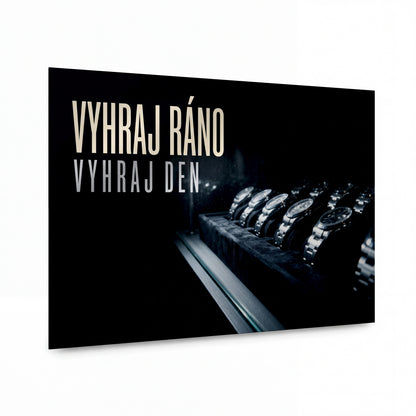 Obraz Výhra ráno, výhra den — síla ranního rituálu — kovový obraz na hliníkovém panelu s vysokým leskem