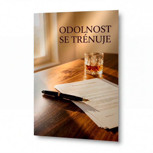 Obraz Odolnost se trénuje s dokumentem — kovový obraz na hliníkovém panelu s vysokým leskem