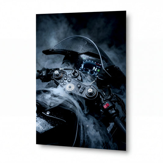 Obraz Digitální budoucnost v dešťových kapkách — kovový obraz na hliníkovém panelu s vysokým leskem
