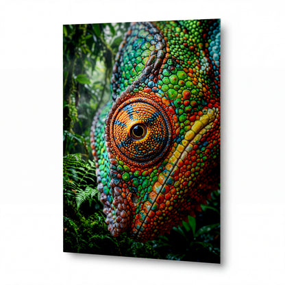 Obraz Chameleon v dešťovém pralese — lesklý hliníkový obraz