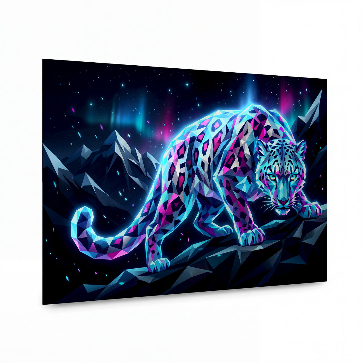 Obraz Krystalový leopard v polární noci — obraz na kovovém panelu