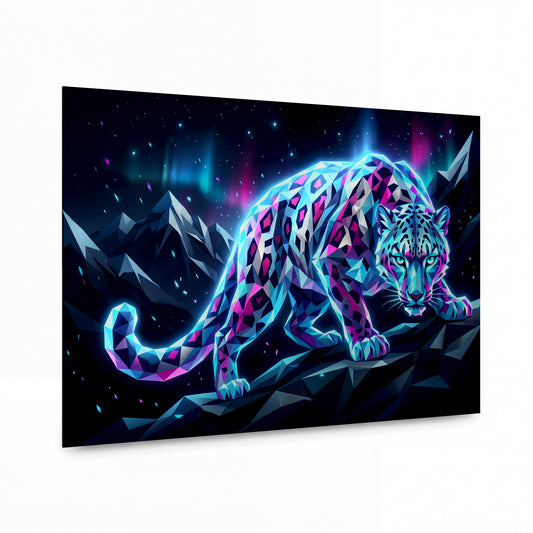 Obraz Krystalový leopard v polární noci — obraz na kovovém panelu