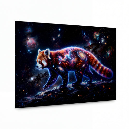 Obraz Panda s galaxií ukrytou v srsti — lesklý panel z hliníku