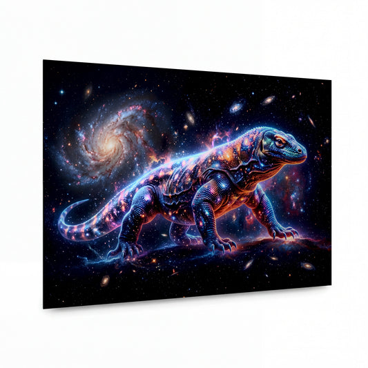 Obraz Kosmický tyranosaurus v hvězdné mlhovině — obraz na kovovém panelu