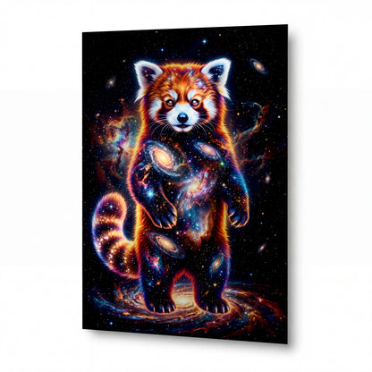 Obraz Kosmická panda v objímání galaxií — luxusní kovový obraz s vysokým leskem