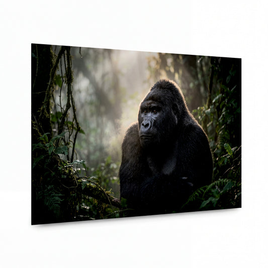 Obraz Mlžný vládce z hor Virunga — luxusní hliníkový panel s vysokým leskem