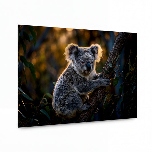 Obraz Koala v zajetí slunečních paprsků — lesklý kovový obraz