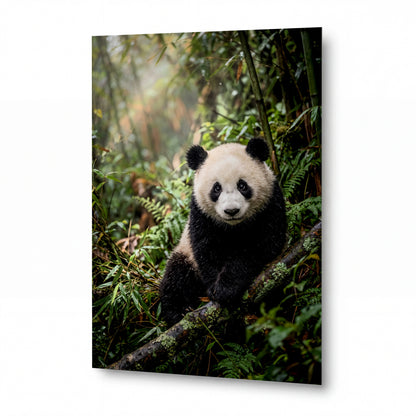 Obraz Panda v mlžném bambusu — obraz na kovovém panelu